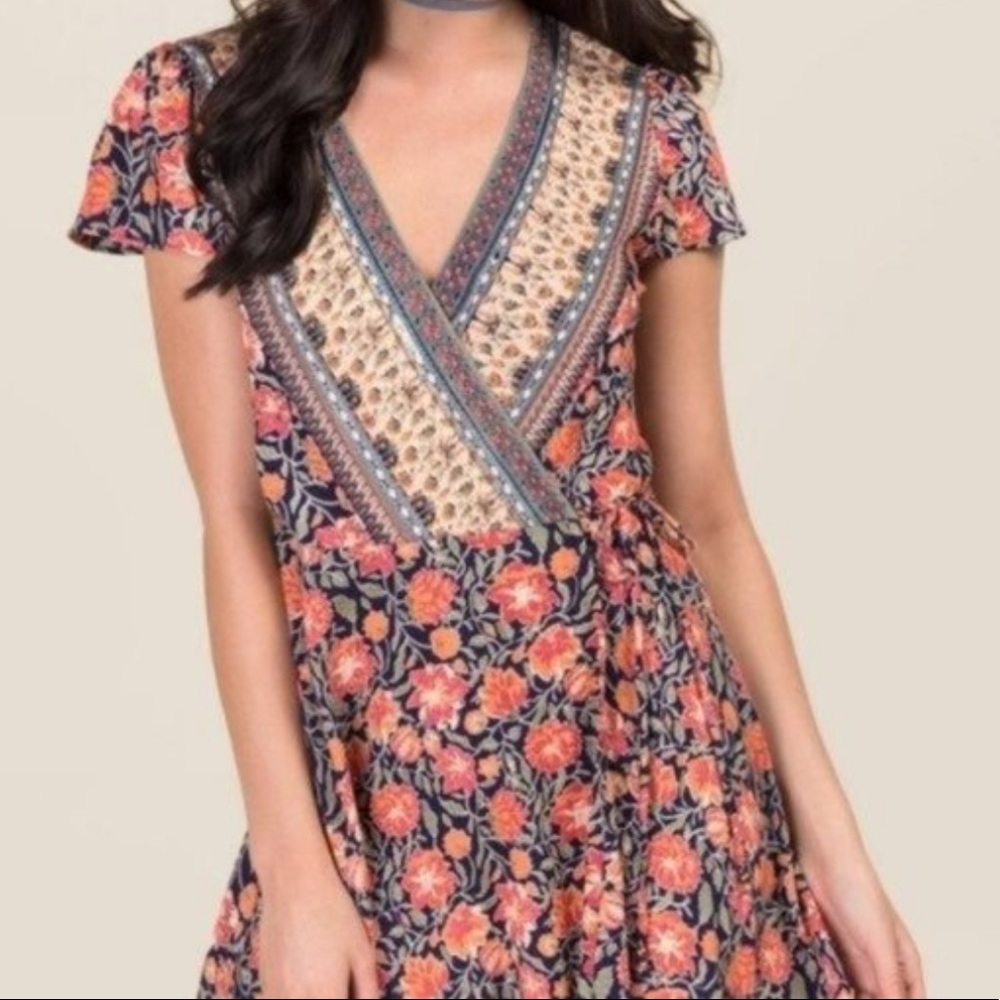 Francesca’s Floral Wrap Dress